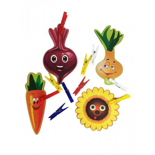 Сибирские игрушки Игры с прищепками Подсолнух, лук, морковка, свекла