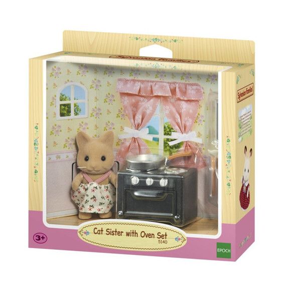 Sylvanian Families Дочка Котенок на кухне