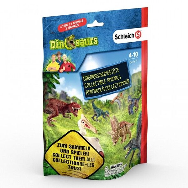 Schleich Пакетик-сюрприз с тремя фигурками Dinosaurs