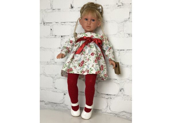 Lamagik S.L. Коллекционная кукла Эбрил в платье с красным поясом 62 см