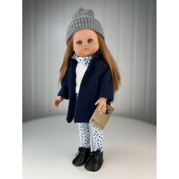 Lamagik S.L. Кукла Нэни в синем пальто и серой шапке 42 см