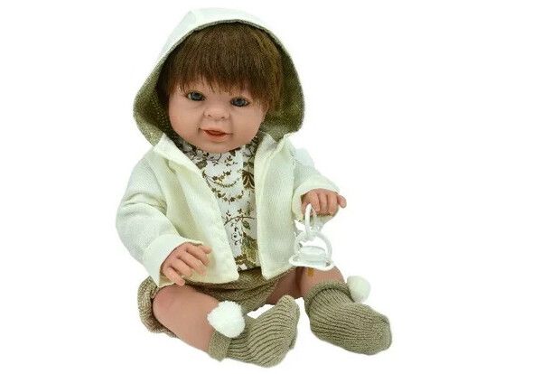 Lamagik S.L. Кукла-пупс Паула в белой кофте с капюшоном 45 см