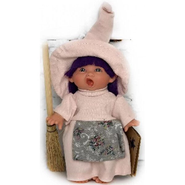 Lamagik S.L. Пупс-мини Ведьмочка в бледно-розовом платье и шляпе 18 см