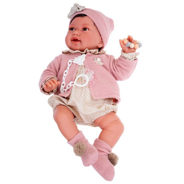 Munecas Antonio Juan Кукла малышка Елена в розовом 40 см