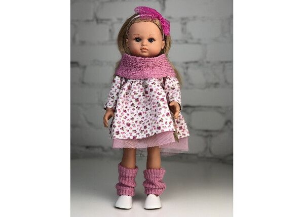 Lamagik S.L. Кукла Нэни в платье с розовом шарфом 42 см