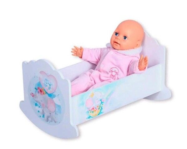 Кроватка для куклы PeMa Kids люлька Слоник 43 см