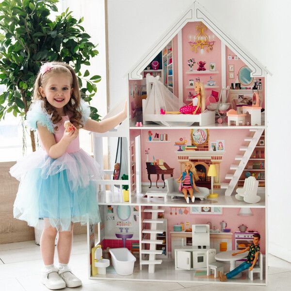 Paremo Деревянный кукольный домик Стейси Авенью с мебелью (15 предметов)