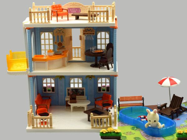 Sharktoys Koala Town Кукольный домик с мебелью и куклой фигуркой животного Гостиная и кухня