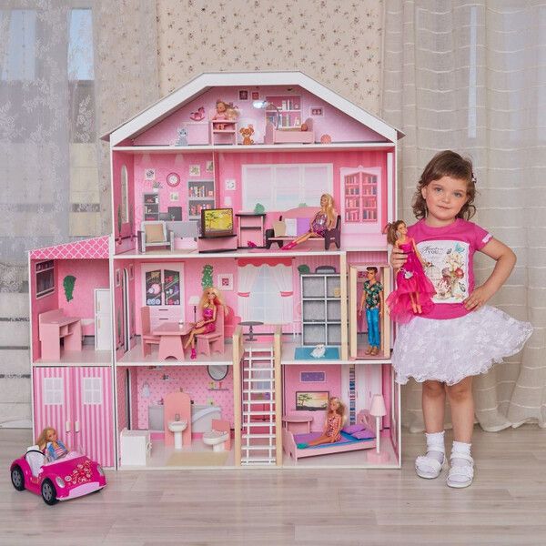 Paremo Деревянный кукольный домик Поместье Розабелла с мебелью (23 предмета)