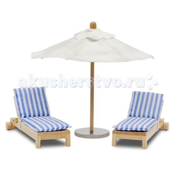 Lundby Мебель Стокгольм Лежаки с зонтиком от солнца