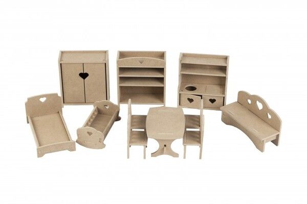 PeMa Kids Комплект мебели без окрашивания для кукол 15-20 см