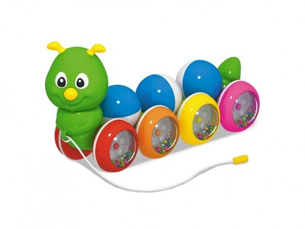 Каталка-игрушка Стеллар на веревочке Гусеница с шариками 25.5х10х13 см