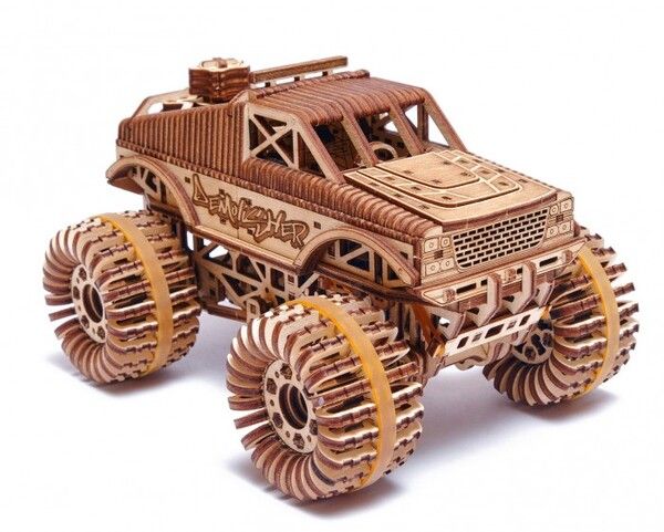 Wood Trick Механическая деревянная сборная модель Монстр-Трак