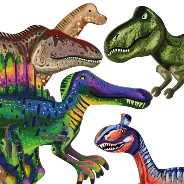 Кувырком 3Д модели Самые большие динозавры 5 дино + растения