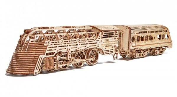 Wood Trick Механическая деревянная сборная модель Поезд Атлантический экспресс