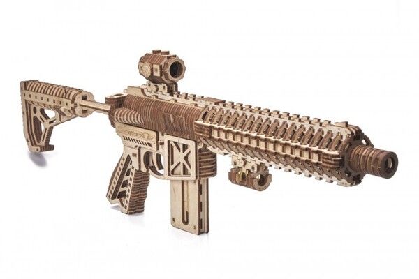 Wood Trick Механическая сборная модель Штурмовая винтовка AR-T (496 деталей)