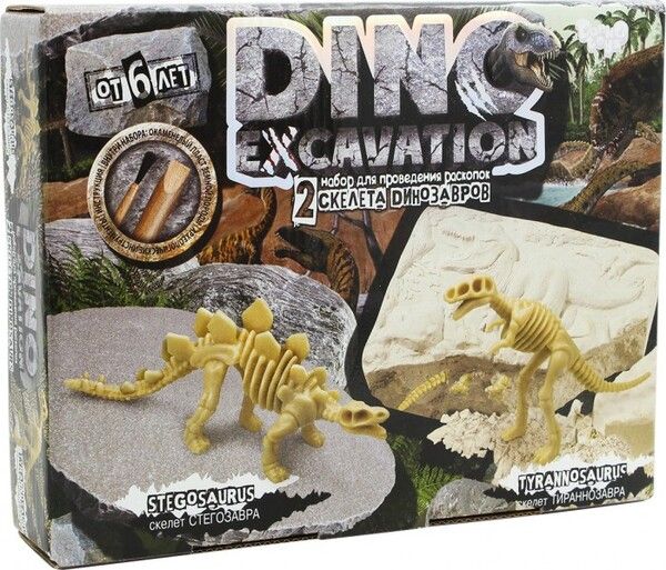 Danko Toys Набор для проведения раскопок Dino Excavation Динозавры (Стегозавр и Тираннозавр)