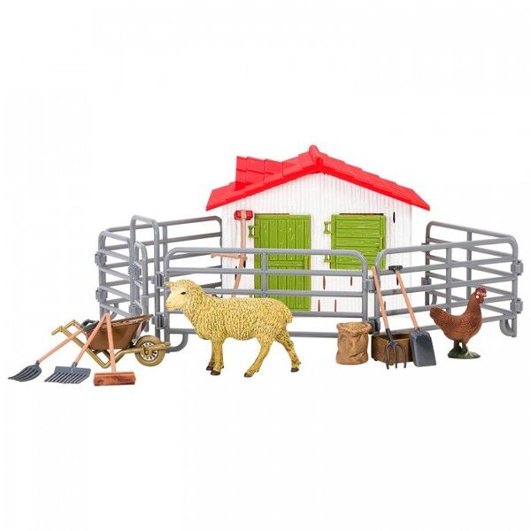 Masai Mara Набор фигурок животных На ферме (ферма игрушка, овца, курица, инвентарь)