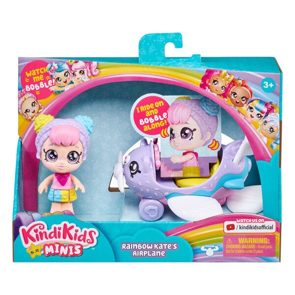 Kindi Kids Игровой набор Мини-кукла Рэйнбоу Кейт с самолетом