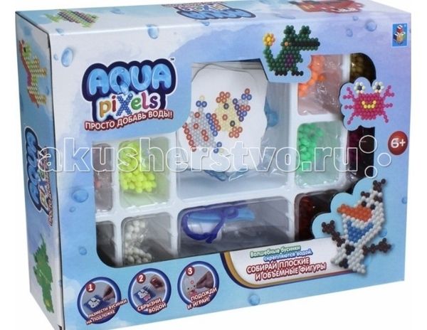1 Toy Мега-набор для творчества Aqua pixels 960 бусин