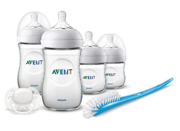 Philips Avent Набор бутылочек Natural 2х125 мл, 2х260 мл, щеточка и пустышка 6 шт.