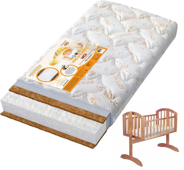 Матрас BoomBaby NewBaby midi в колыбель 90x45x8