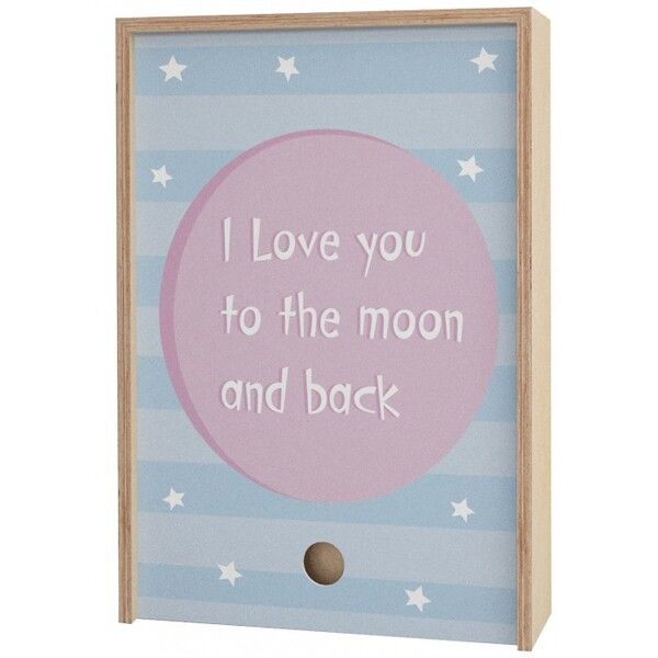 Акушерство Деревянная подарочная коробка Memory Box I love you to the moon and back 38х25х10 см