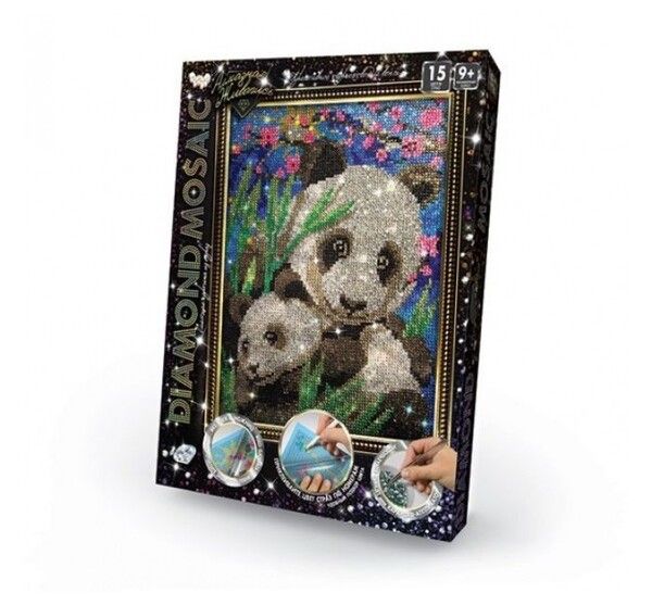 Danko Toys Набор креативного творчества Diamond Mosaic малый Панды