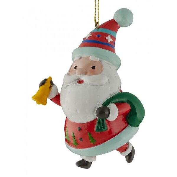 ErichKrause Decor Ёлочная игрушка Санта глазурный 9 см