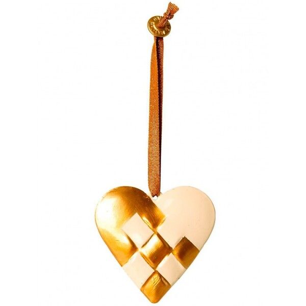 Maileg Елочная игрушка Плетеное сердце 6 см