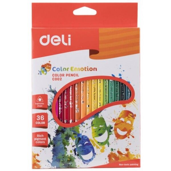 Deli Карандаши цветные Color Emotion трехгранные 36 цветов