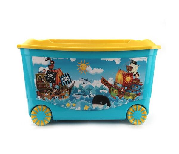 Пластишка Ящик для игрушек на колесах 580х390х335 мм с аппликацией