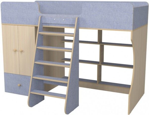 Подростковая кровать Капризун 1 чердак Р445 со шкафом