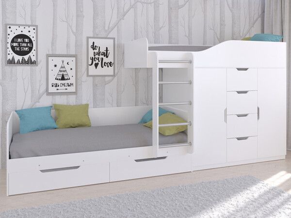 Подростковая кровать РВ-Мебель двухъярусная Астра 6 (Белый)