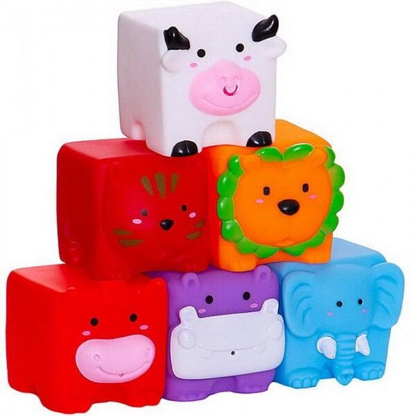 Junfa Игрушка для ванной Кубики Мои любимые животные