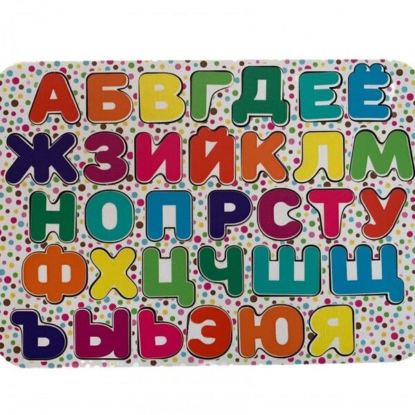 Деревянная игрушка Paremo Вкладыши Алфавит с цветным принтом