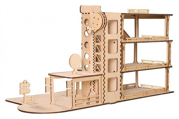 Деревянная игрушка Kett-Up Автопаркинг За рулем четырехэтажный