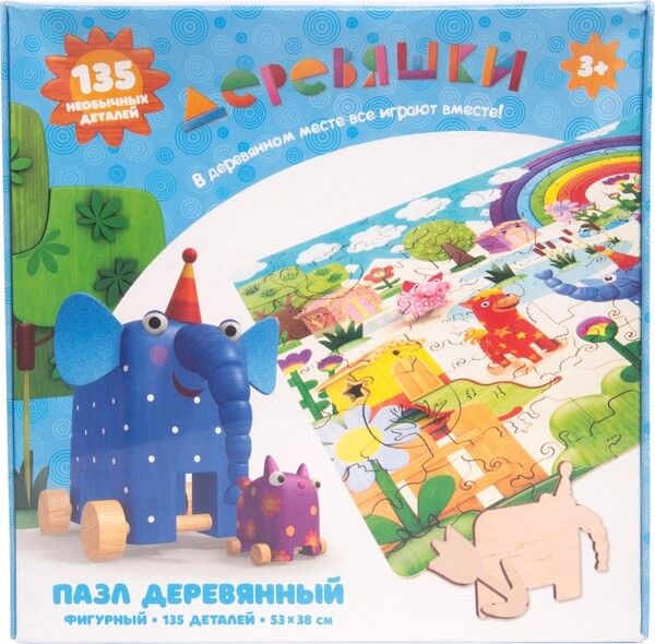 Деревянная игрушка Деревяшки Пазл фигурный 53x38 см