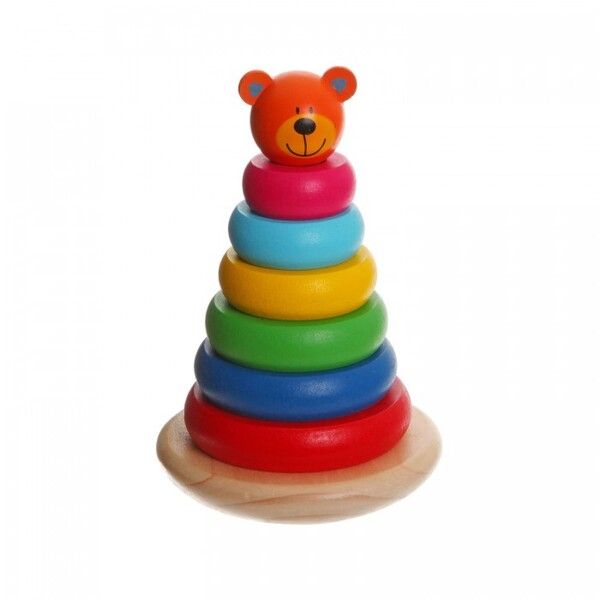 Деревянная игрушка Bondibon Игровой набор пирамида Мишка