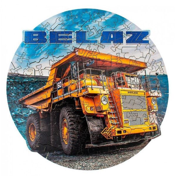 Деревянная игрушка Ewa Пазл фигурный Автомобиль Belaz 7513 28x28 см