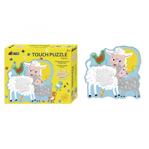 Деревянная игрушка Avenir Пазл для малышей с текстурными вставками Животные фермы