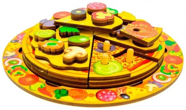 Деревянная игрушка Нескучные Игры Пицца 5 слоев (54 элемента )