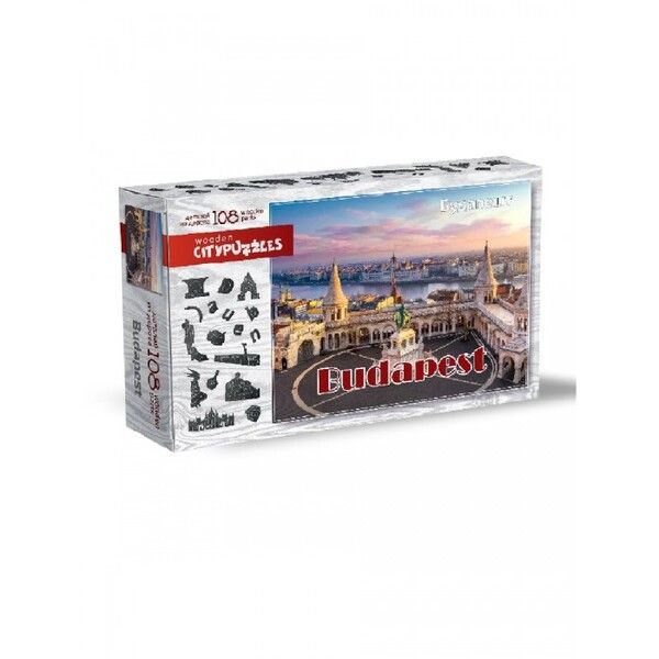 Деревянная игрушка Нескучные Игры Фигурный пазл Citypuzzles - Будапешт (108 деталей)