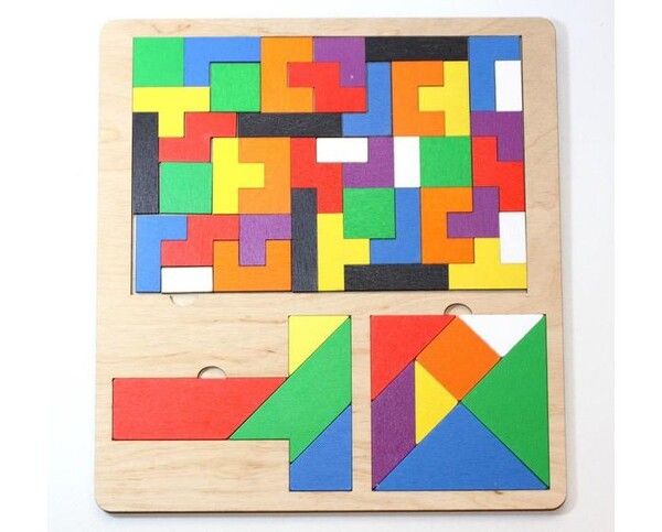Деревянная игрушка Десятое королевство Пазл деревянный TetrisWood, Танграм, T Танграм (51 элемент)