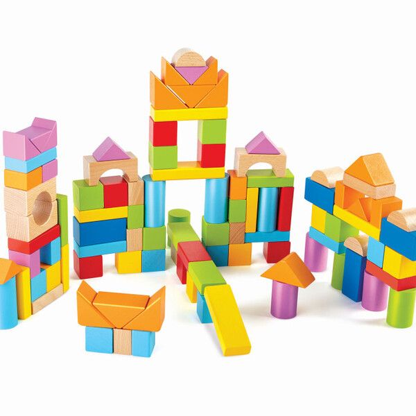 Деревянная игрушка Hape кубики 3 в 1 Замечательные блоки (101 элемент)