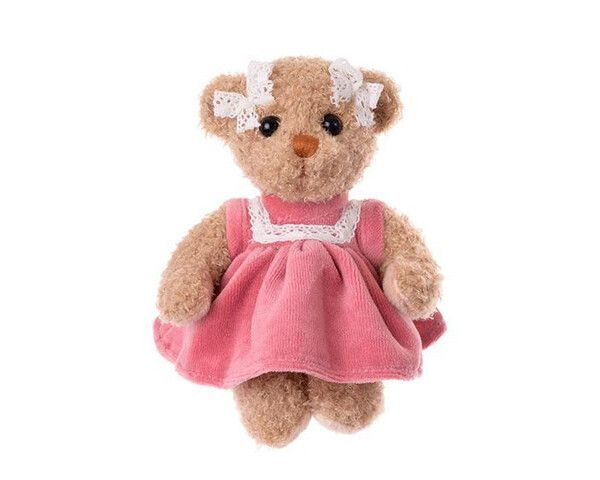 Мягкая игрушка Bukowski design Плюшевый мишка Nelly в розовом платье 15 см