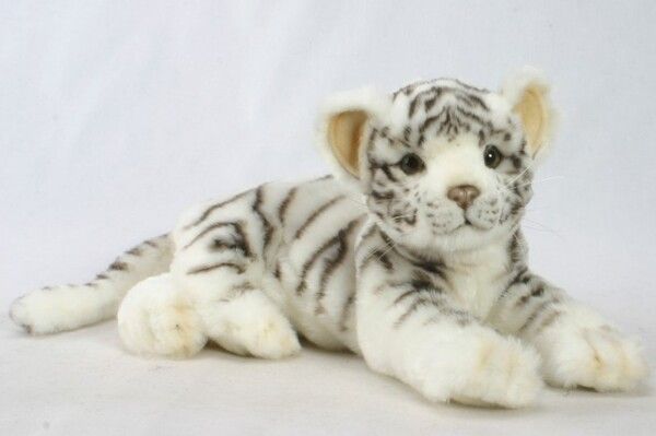 Мягкая игрушка Hansa Детеныш белого тигра лежащий 36 см