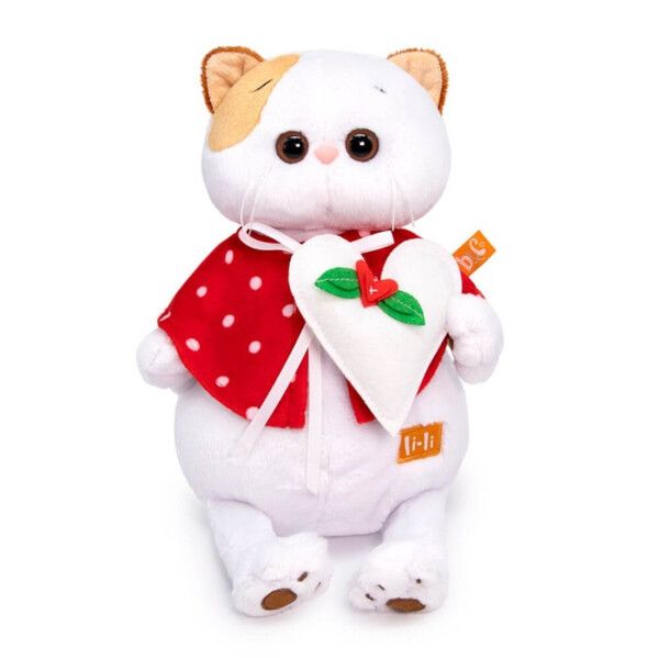 Мягкая игрушка Budi Basa Кошечка Ли-Ли в накидке с сердцем 24 см