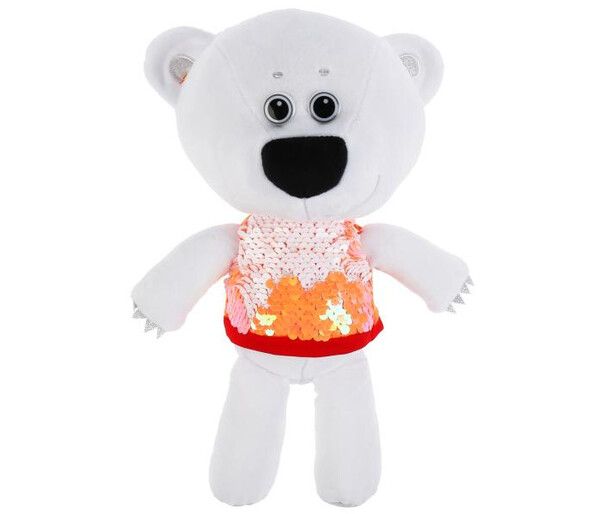 Мягкая игрушка Мульти-пульти Медвежонок Белая Тучка в футболке с пайетками