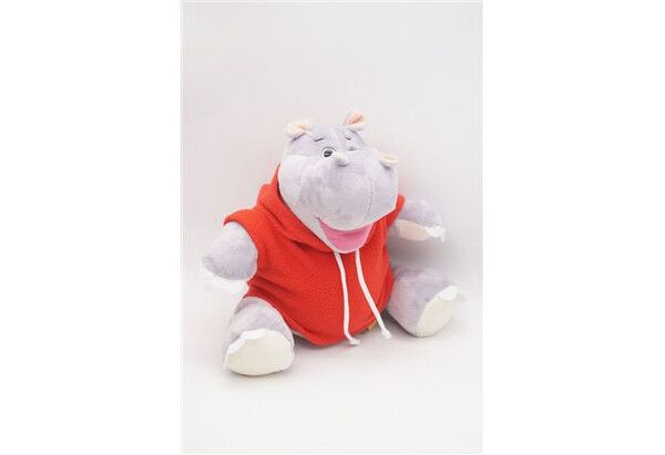 Мягкая игрушка Unaky Soft Toy Бегемот Кромби в красной толстовке 22 см